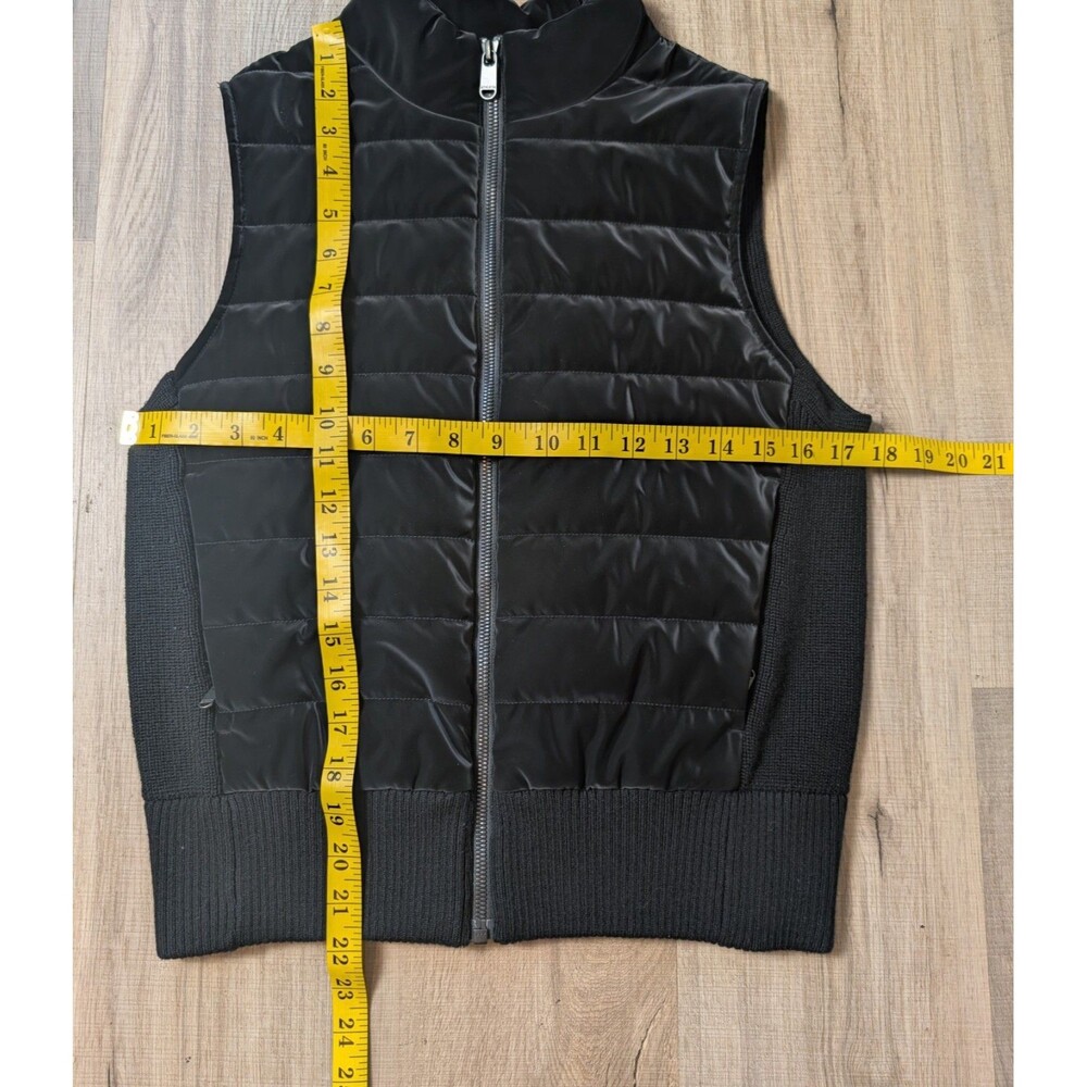 Athleta Size S Hanover Hybrid Vest Black Quilted Front Knit Sweater Back Cozy - Picture 9 of 9